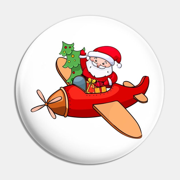 santa claus is flying in an airplane Pin by  ESHA-Studio