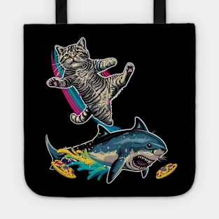 Cat Riding Shark Underwater Adventure Tote