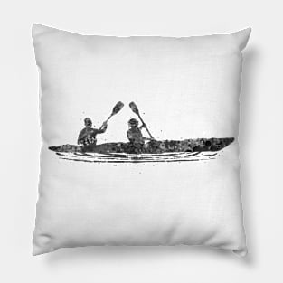 Kayak black and white Pillow