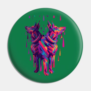 Australian Kelpie Dog Ink Artwork Pin