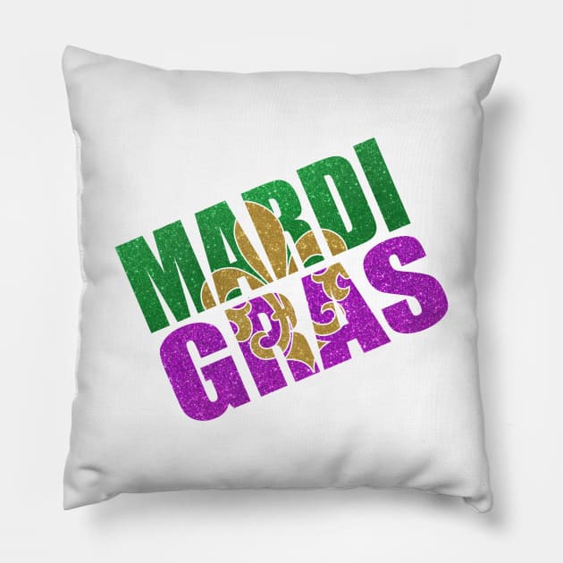 Fun Mardi Gras Fleur-de-lis Pillow by CoastalDesignStudios