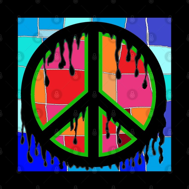 peace red blue pop art by LowEndGraphics