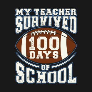 My Teacher 100 Days Of school Party Cute American football T-Shirt