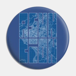 Asuncion, Paraguay City Map Typography - Blueprint Pin