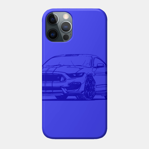 Shelby Mustang GT350 Blue Sketch - Shelby Mustang - Phone Case