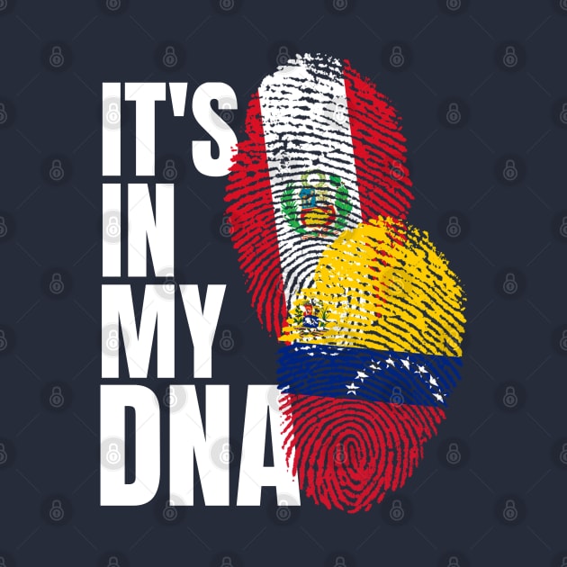 Peruvian And Venezuelan Mix DNA Flag Heritage Gift by Just Rep It!!