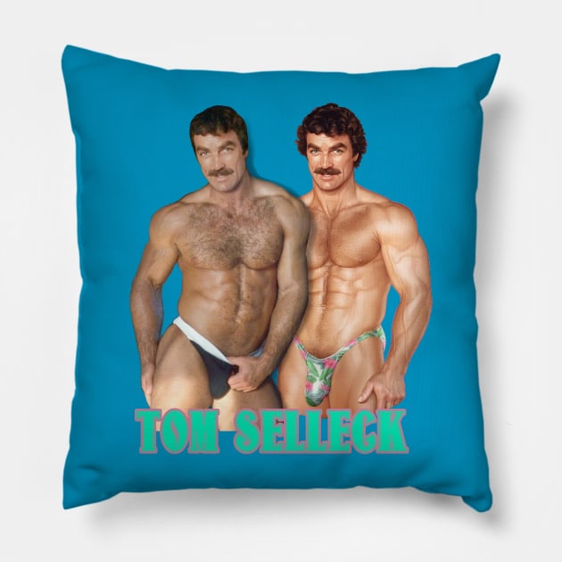 Tom Selleck 80s Hot Sexy Pillow by huskaria