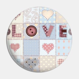 Patchwork Quilt Neck Gator Love Patchwork Pin