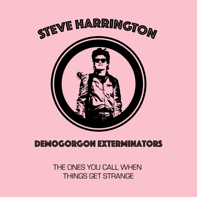 Steve Harrington Demogorgon Exterminators - Black by Smidge_Crab