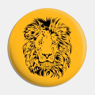 Yellow King Lion Face Pin