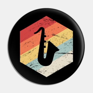 Retro Vintage Saxophone Icon Pin