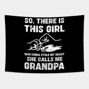 Granddaughter and Grandpa Father's Day Tapestry