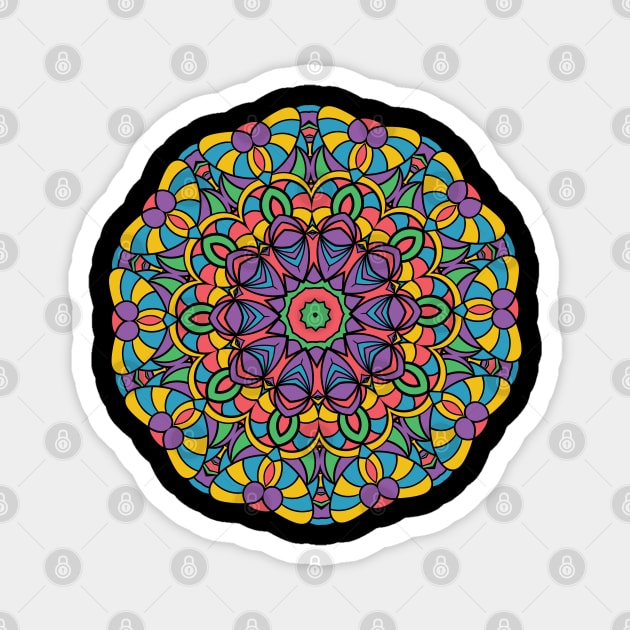 Colorful Mandala Pattern Magnet by Art by Ergate