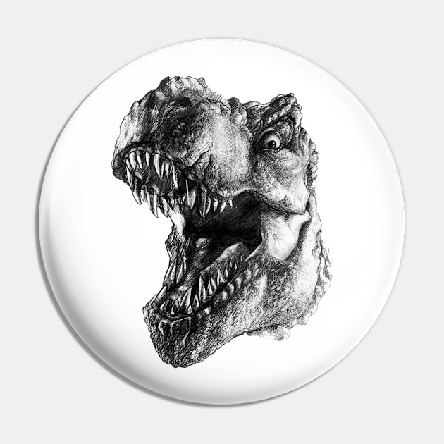 T-Rex Pin by AlexandraBowmanArt