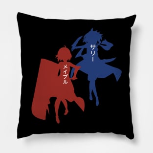 BOFURI Maple and Sally : Anime Characters Figure in Silhouette Design with Her Japanese Name Pillow