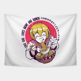 This Girl Love Anime & Ramen Tapestry