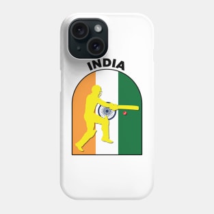 India Cricket Batsman India Flag Phone Case