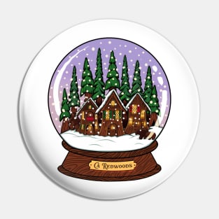 California Redwoods Snow Globe Pin