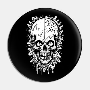 Skull Splash White Ink Pin