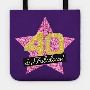 40th Birthday Gifts Women Fabulous - Pink Gold Tote