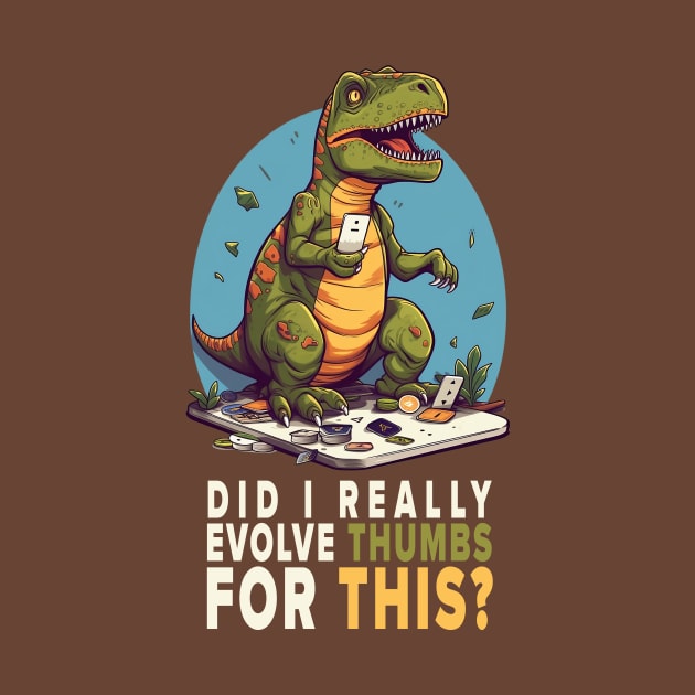 Disillusioned T-REX - Did I really evolve thumbs for this? by Tee-Magination