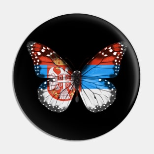 Serbian Flag  Butterfly - Gift for Serbian From Serbia Pin