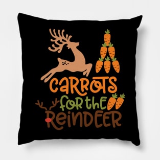 Carrots for the reindeer Funny Christmas Gifts For Men Women and Kids Pillow