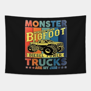 Funny Aesthetic Quotes Monster Truck Bigfoot Car for Birthday Boy, Toddlers, Youth & Adults Tapestry