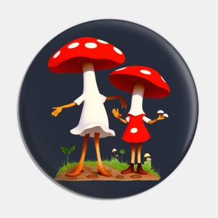 Amanita Friends Pin