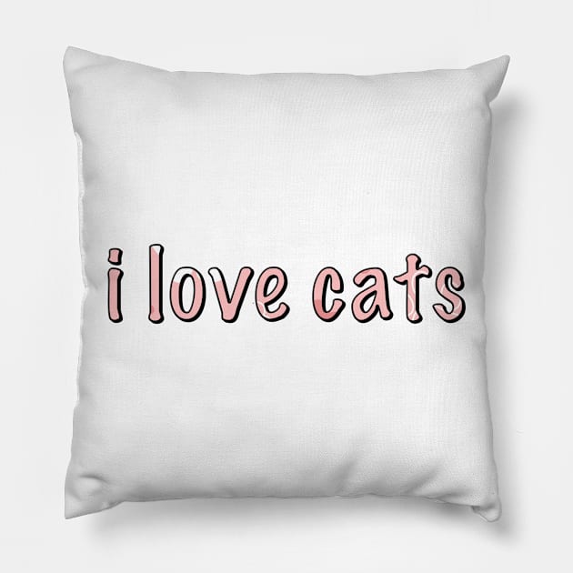 i love cats Pillow by sarelitay