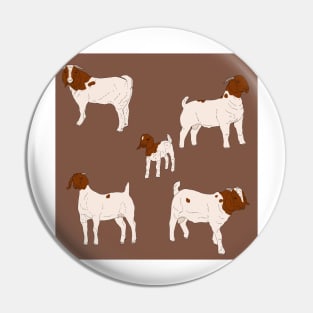 Boer Goats Pattern Brown Pin