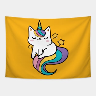 Unicorn Rainbow Kitty Tapestry