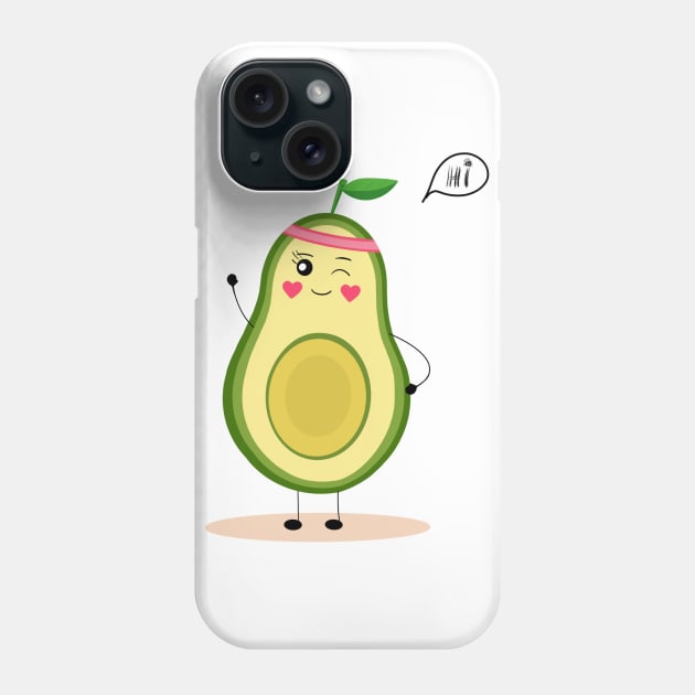 Avocardio, cartoon avocado character, cute avocado, funny food, vegan fun Phone Case by PrimeStore