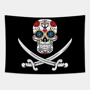 Mexican Skull Pirate Flag Tapestry