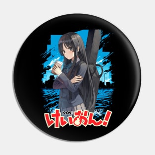 Rock 'n' Roll Rhythm Mio and the K-on! Crew T-Shirt Pin