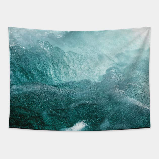 Blue Mountains Abstract Waves Tapestry by gronly