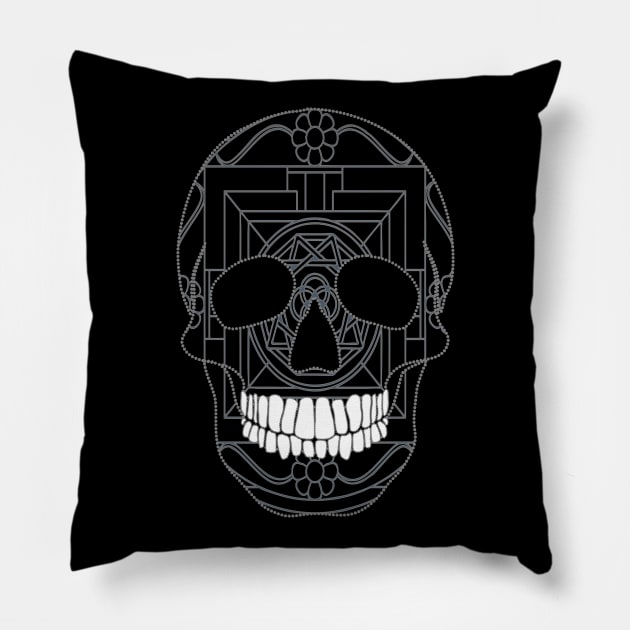 Skull and Mandala Pillow by Nuletto