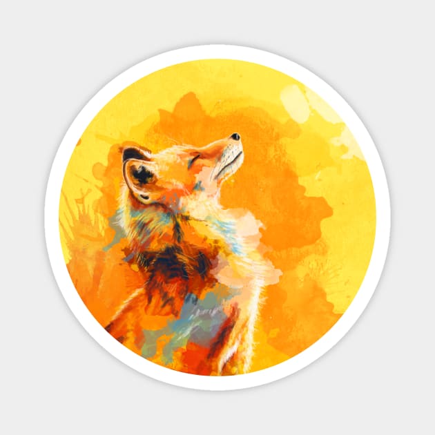 Blissful Light - Fox illustration Magnet by Flo Art Studio