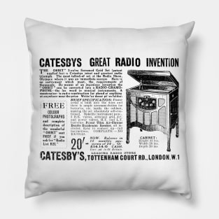 Catesby's Radio Store - Orbit Radio-Gramo-Phone - 1931 Vintage Advert Pillow