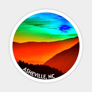 Asheville, NC Sunset Blue Ridge Mountains Magnet