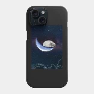 Cat sleeping on the moon Phone Case