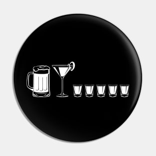 Stick Figure Family - Alcohol Themed - 5 Shots Pin