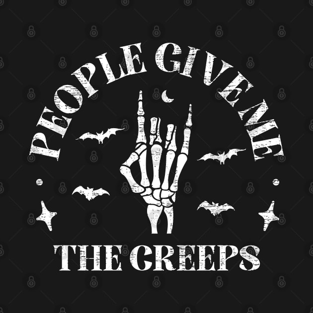 People Give Me The Creeps Skeleton Hand Halloween Costume by Arts-lf