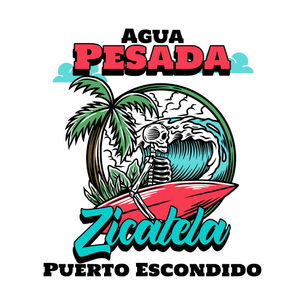 Agua Pesada Zicatela Puerto Escondido by Tropical Zen Printz