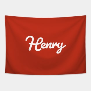 Henry Cursive Script Typography White Text Tapestry