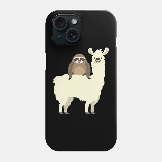 Cute & Funny Sloth Riding Llama Phone Case by theperfectpresents