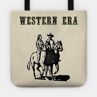 Western Era - Cowboy and Cowgirl on Horseback Tote