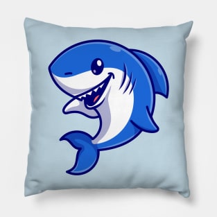 Cute Shark Fish Cartoon Pillow