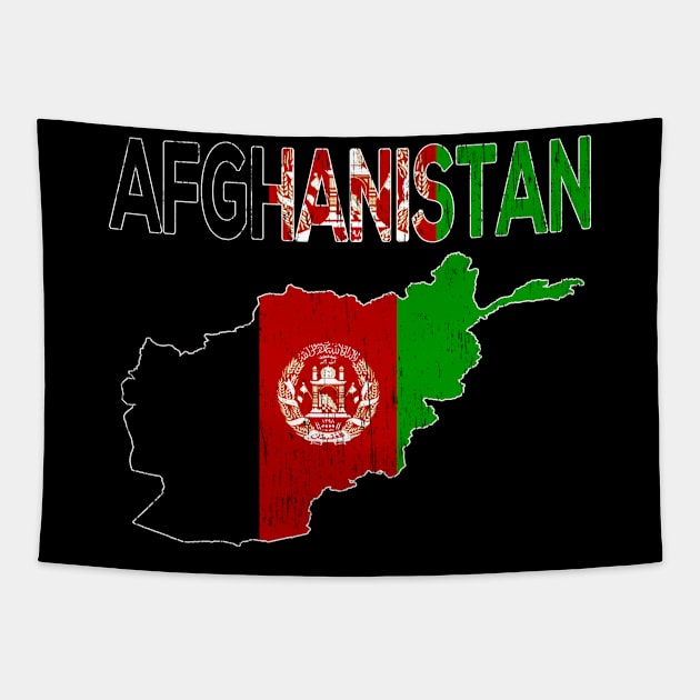 Free Afghanistan - Afghanistan Flag and Map Tapestry by Redmart