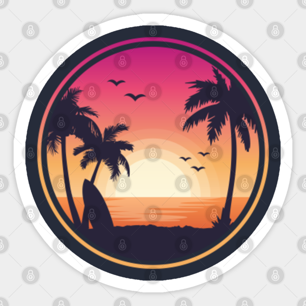 Beach Sunset - Beach - Sticker
